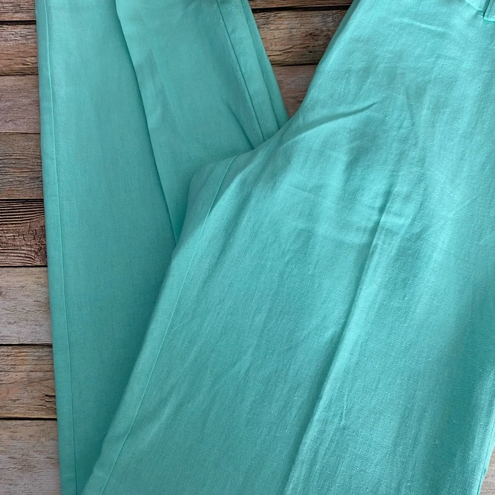 Cato Classic Mint Green Linen Blend Straight Leg Pants Size 6 NEW - Picture 4 of 12